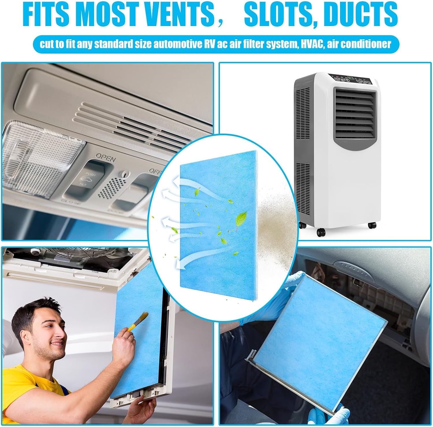 image:imageFrienda 20 x 91 Inch Merv 6 Reusable Air Vent Filter Cut to Size Electrostatic Floor Vent Filter Washable Replacement Compatible with Most Air Conditioning Furnace HVACMERV 8