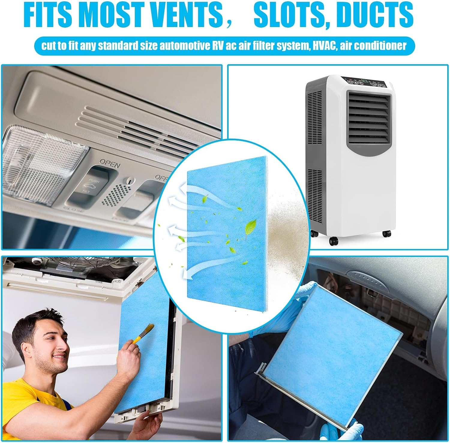 image:imageFrienda 20 x 91 Inch Merv 6 Reusable Air Vent Filter Cut to Size Electrostatic Floor Vent Filter Washable Replacement Compatible with Most Air Conditioning Furnace HVACMERV 6