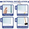 image:imageFrienda 1 Pcs Shower Door Side Seal 38 x 93 Clear PVC Glass Shower Door Frameless Seal Strip for Replacement Stopping Leaks and Creating Water BarrierBottom Seal