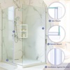image:imageFrienda 1 Pcs Shower Door Side Seal 38 x 93 Clear PVC Glass Shower Door Frameless Seal Strip for Replacement Stopping Leaks and Creating Water BarrierSide Seal