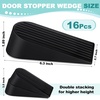 image:imageFrienda 16 Pack Large Door Stoppers Heavy Duty Rubber Stopper for Bottom of Door Wedge Stopper for Home Office BlackBlack