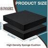 image:imageFrienda 2 Pack 2 x 16 x 16 Upholstery High Density Foam Square WhiteBlack
