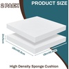 image:imageFrienda 2 Pack 2 x 16 x 16 Upholstery High Density Foam Square WhiteWhite