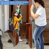 image:imageFrienda 2 Pcs Heavy Duty Rubber Door Stops Wedge StackableWhiteBlack