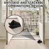 image:imageFrienda 2 Pcs Heavy Duty Rubber Door Stops Wedge StackableWhiteBlack