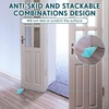 image:imageFrienda 2 Pcs Heavy Duty Rubber Door Stops Wedge StackableWhiteBlue