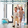 image:imageFrienda 2 Pcs Heavy Duty Rubber Door Stops Wedge StackableWhiteBlue