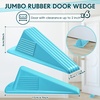image:imageFrienda 2 Pcs Heavy Duty Rubber Door Stops Wedge StackableWhiteBlue