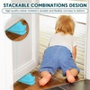 image:imageFrienda 2 Pcs Heavy Duty Rubber Door Stops Wedge StackableWhiteBlue