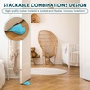 image:imageFrienda 2 Pcs Heavy Duty Rubber Door Stops Wedge StackableWhiteBlue