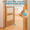 image:imageFrienda 2 Pcs Heavy Duty Rubber Door Stops Wedge StackableWhiteBlue