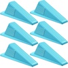 image:imageFrienda 2 Pcs Heavy Duty Rubber Door Stops Wedge StackableWhiteBlue