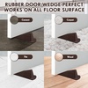 image:imageFrienda 2 Pcs Heavy Duty Rubber Door Stops Wedge StackableWhiteCoffee