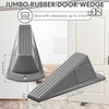 image:imageFrienda 2 Pcs Heavy Duty Rubber Door Stops Wedge StackableWhiteGray