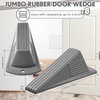 image:imageFrienda 2 Pcs Heavy Duty Rubber Door Stops Wedge StackableWhiteGray