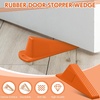 image:imageFrienda 2 Pcs Heavy Duty Rubber Door Stops Wedge StackableWhiteOrange