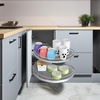 image:imageFrienda 2 Pcs Lazy Susan Shelf Liners  Non Adhesive Non Slip Kitchen Cabinet Liners for Refrigerator Pantry Sink amp Cupboard Storage26 InchBlackGray