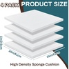 image:imageFrienda 4 Pack 3 x 24 x 24 Upholstery High Density Foam Cushion WhiteWhite
