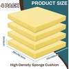 image:imageFrienda 4 Pack 3 x 24 x 24 Upholstery High Density Foam Cushion WhiteYellow