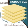 image:imageFrienda 4 Pack 3 x 24 x 24 Upholstery High Density Foam Cushion WhiteYellow