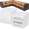 image:imageFrienda 6 Pack 6 Height X 24 Width X 24 Length High Density Outdoor Couch Cushion Replacements for Patio Furniture Square Upholstery Foam Pad for Couch Cushion Sofa Support Outdoor6 Height X 24 Width X 24 Length