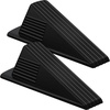 image:imageFrienda 2 Pcs Heavy Duty Rubber Door Stops Wedge StackableWhiteBlack