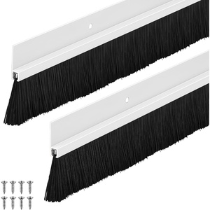 image:imageDoor Sweep Brush Aluminum 1 x 36 Inch Black 8 SetWhite