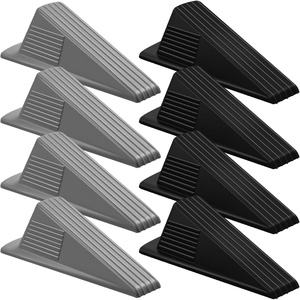 image:imageFrienda 2 Pcs Heavy Duty Rubber Door Stops Wedge StackableWhiteBlack Gray