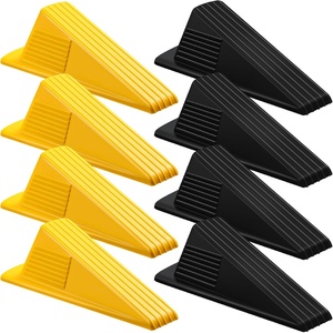 image:imageFrienda 2 Pcs Heavy Duty Rubber Door Stops Wedge StackableWhiteBlack Yellow