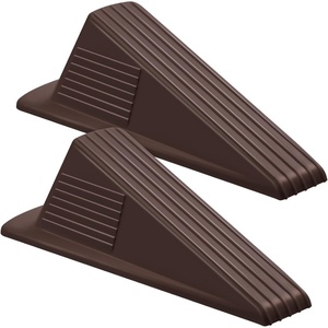 image:imageFrienda 2 Pcs Heavy Duty Rubber Door Stops Wedge StackableWhiteCoffee