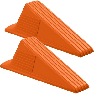 image:imageFrienda 2 Pcs Heavy Duty Rubber Door Stops Wedge StackableWhiteOrange