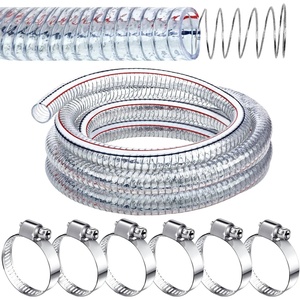 image:imageFrienda Flexible Hose Pvc Tubing with Fasteners 1 Inch ID 10 Ft10 Ft  1 inch ID