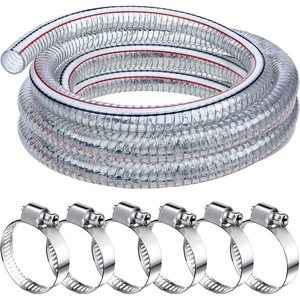 image:imageFrienda Flexible Hose Pvc Tubing with Fasteners 1 Inch ID 10 Ft10 Ft  112 Inch Id